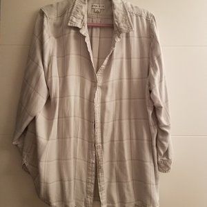 Ava and Viv Gray and White Plaid Shirt